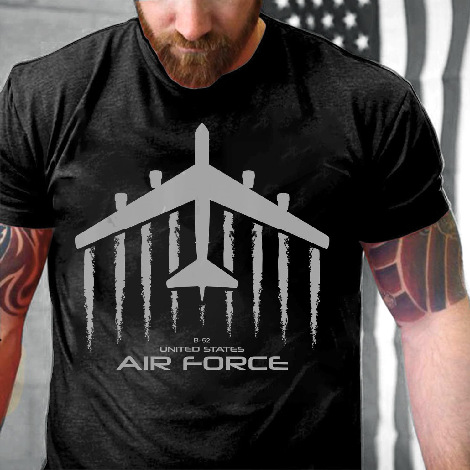 Air force B-52 Bomber Shirt American Flag Veteran T-Shirt
