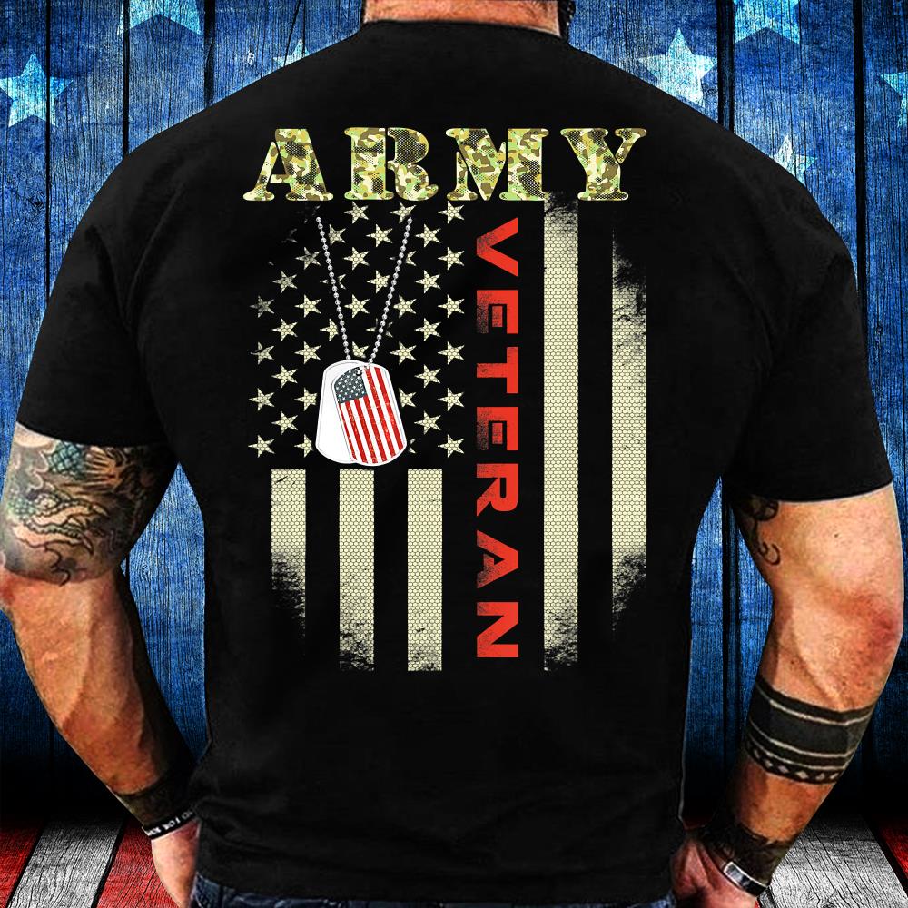 American Flag - Proud Us Army Veteran T-Shirt