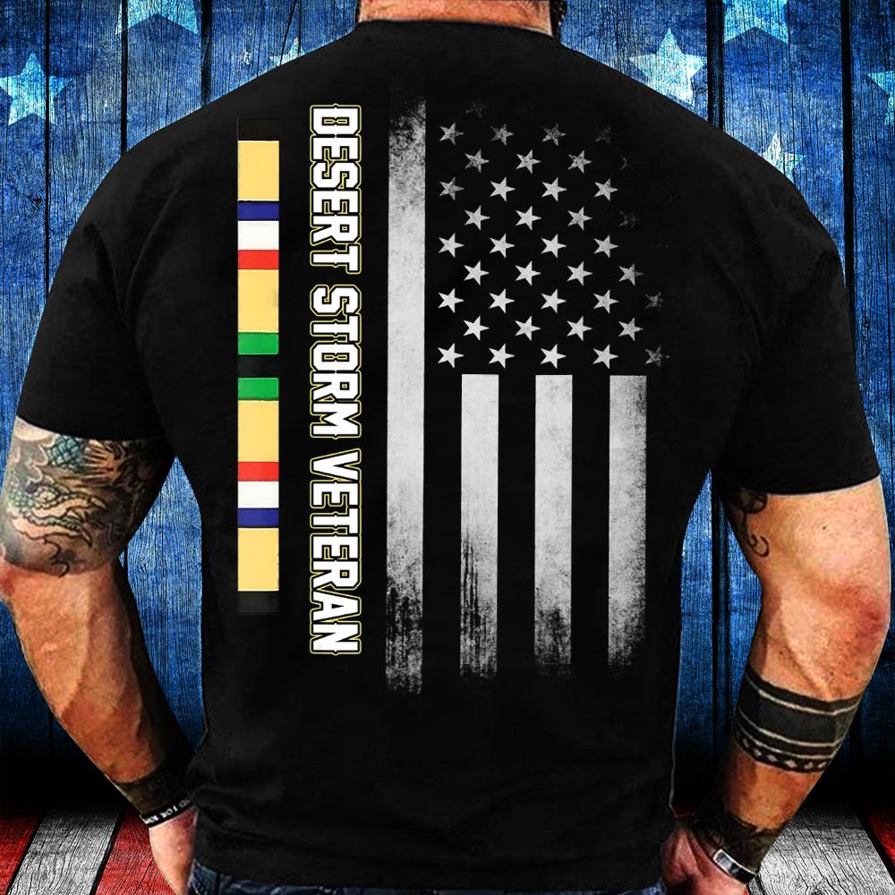 Desert Storm Veteran, American Flag T-Shirt