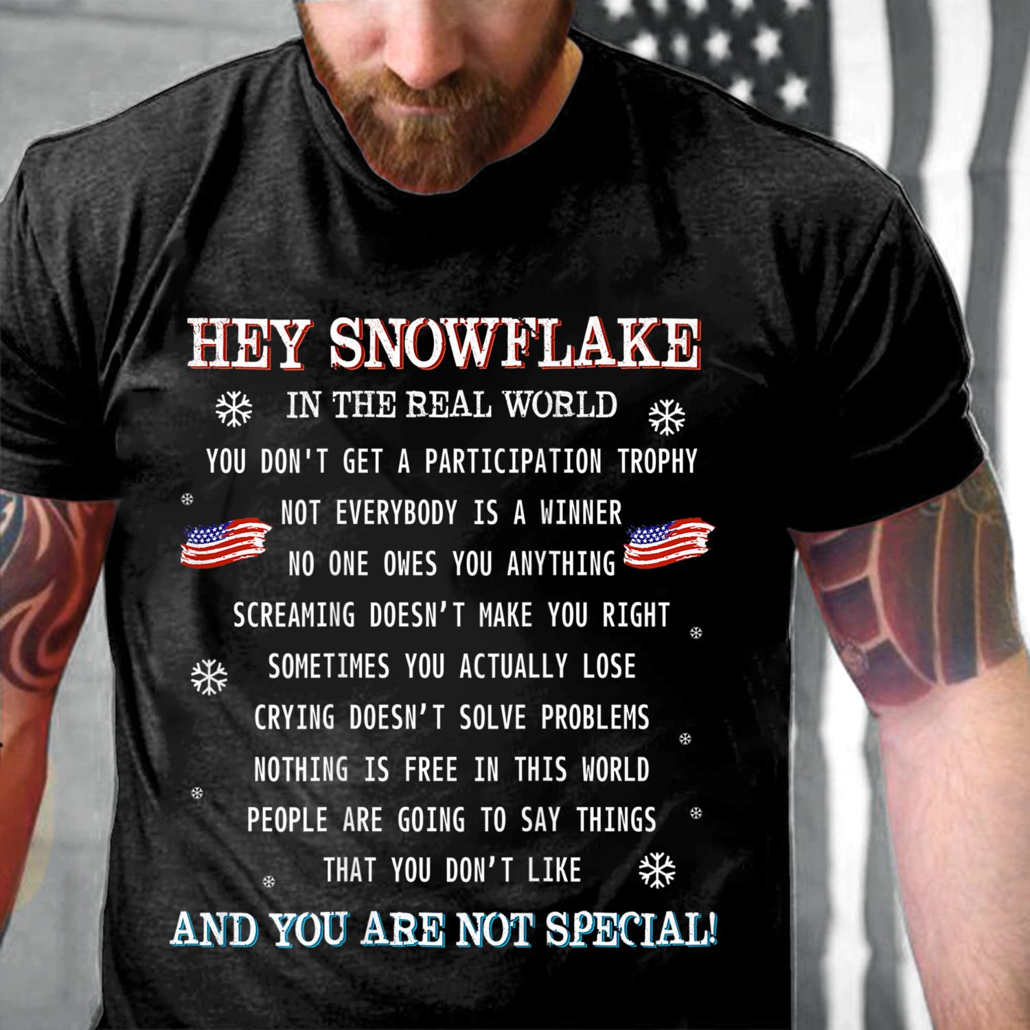 Veterans Shirt Hey Snowflake The Real World Veteran T-Shirt