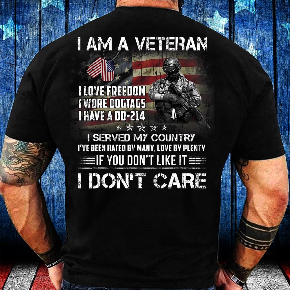 I Am A Veteran I Love Freedom I Wore Dogtags I Have A DD-214 T-Shirt