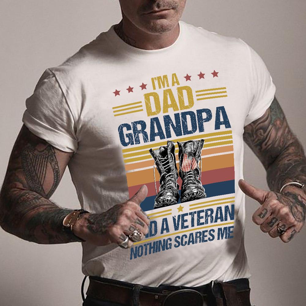 Veterans Shirt - I'm A Dad Grandpa And A Veteran T-Shirt, Gifts For Veteran Dad