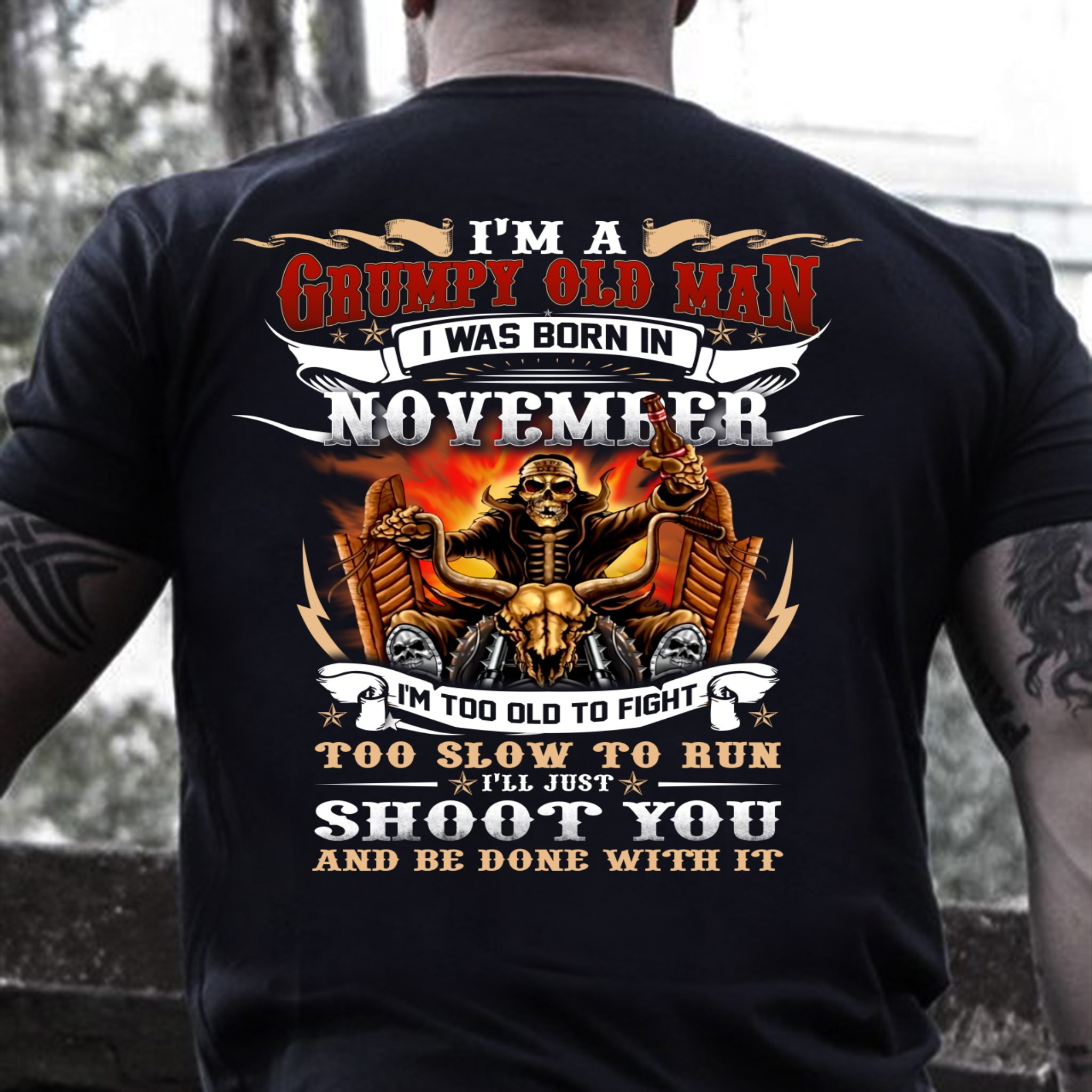 Veteran T-Shirt, Gift For Dad, I'm A Grumpy Old Man I Was Born In November T-Shirt