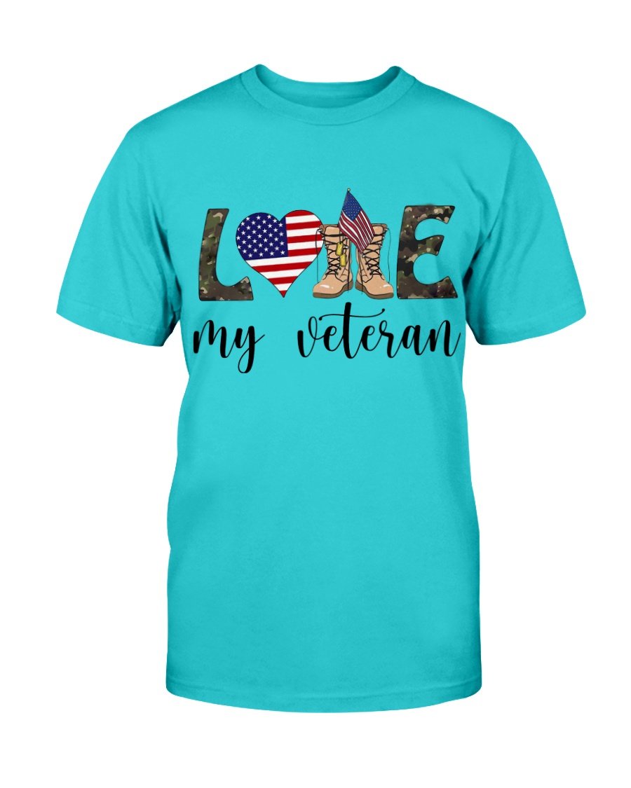 Love My Veteran, Gift For Veteran Wife T-Shirt 1 