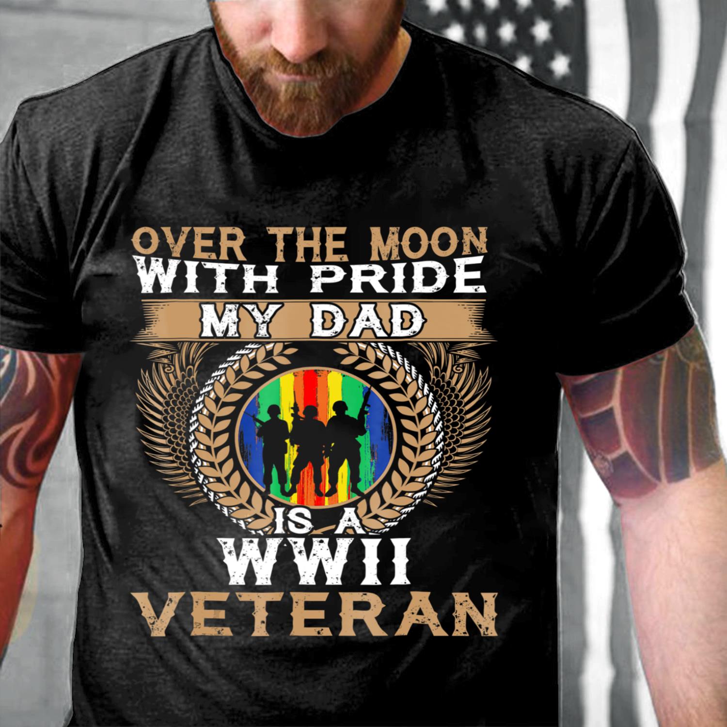 My Dad Is A World War Is A Veteran Shirt Veteran's Day Gift T-Shirt