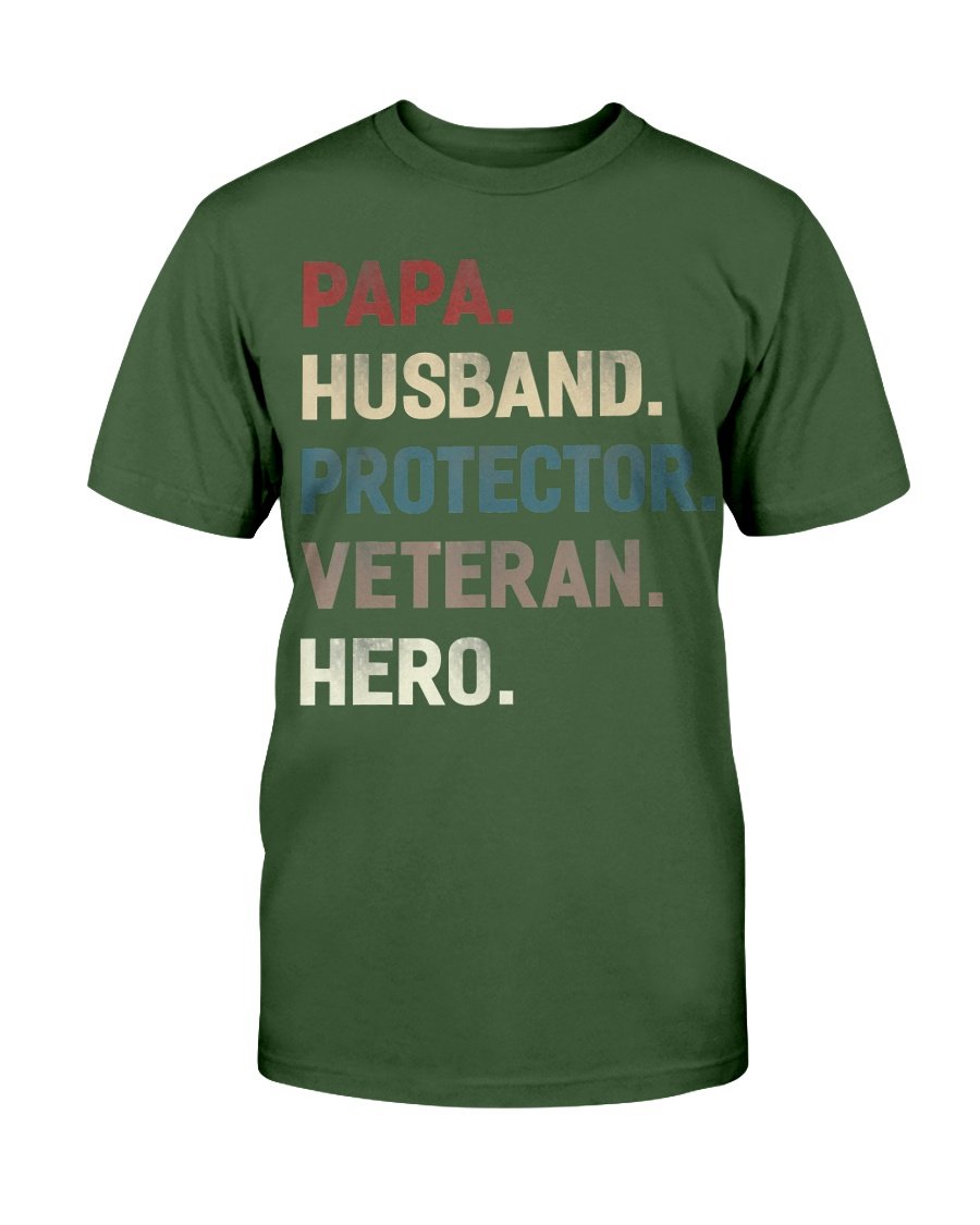 Papa Husband Protector Veteran Hero T-Shirt 1