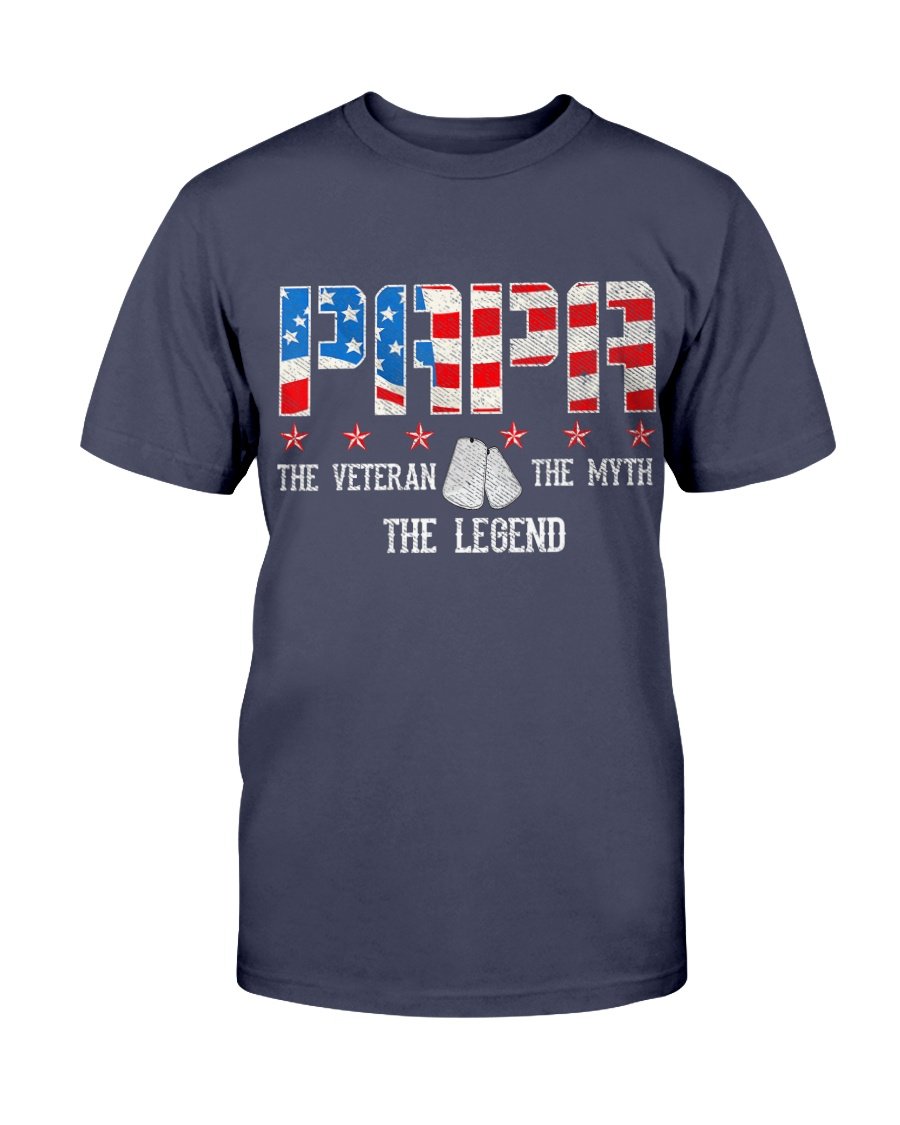 Papa The Veteran The Myth The Legend T-Shirt 1
