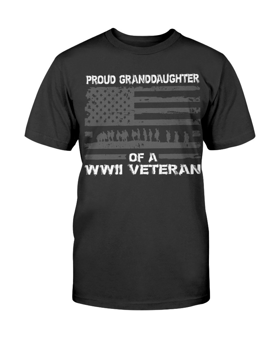 Veterans Shirt, Proud Granddaughter Of A WWII Veteran 2, Gift For Granddaughter Unisex T-Shirt 1 