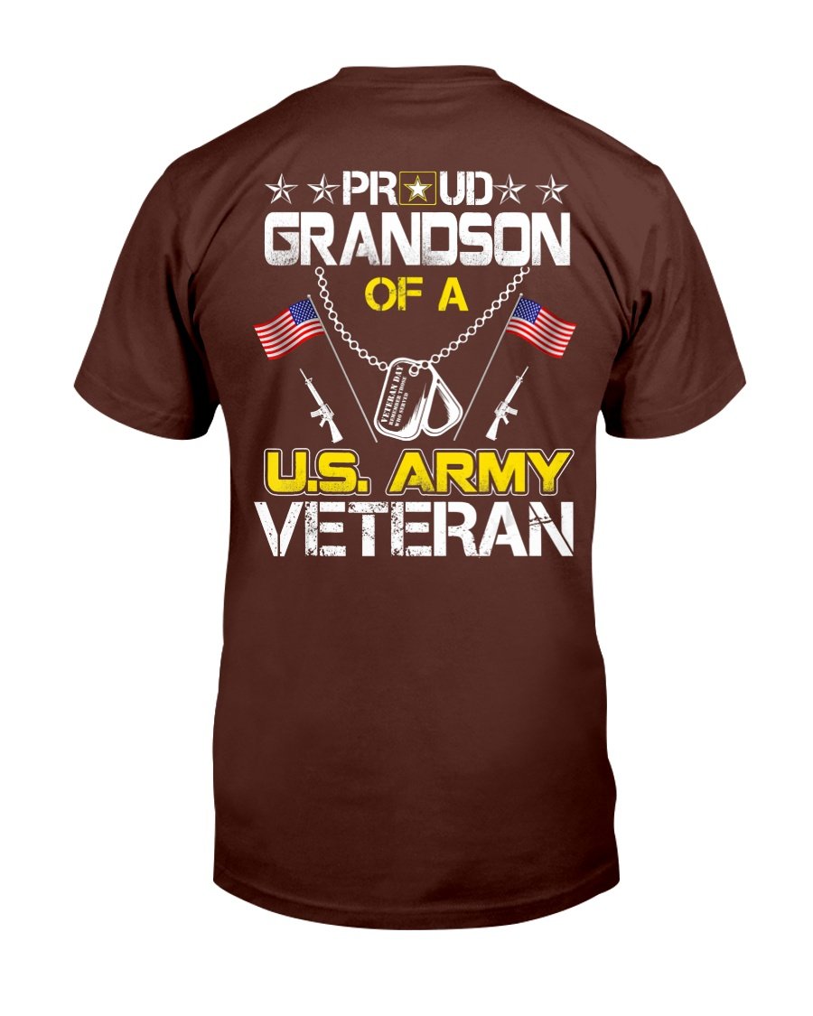 Proud Grandson Of A U.s. Army Veteran, Veterans Day T-Shirt 1