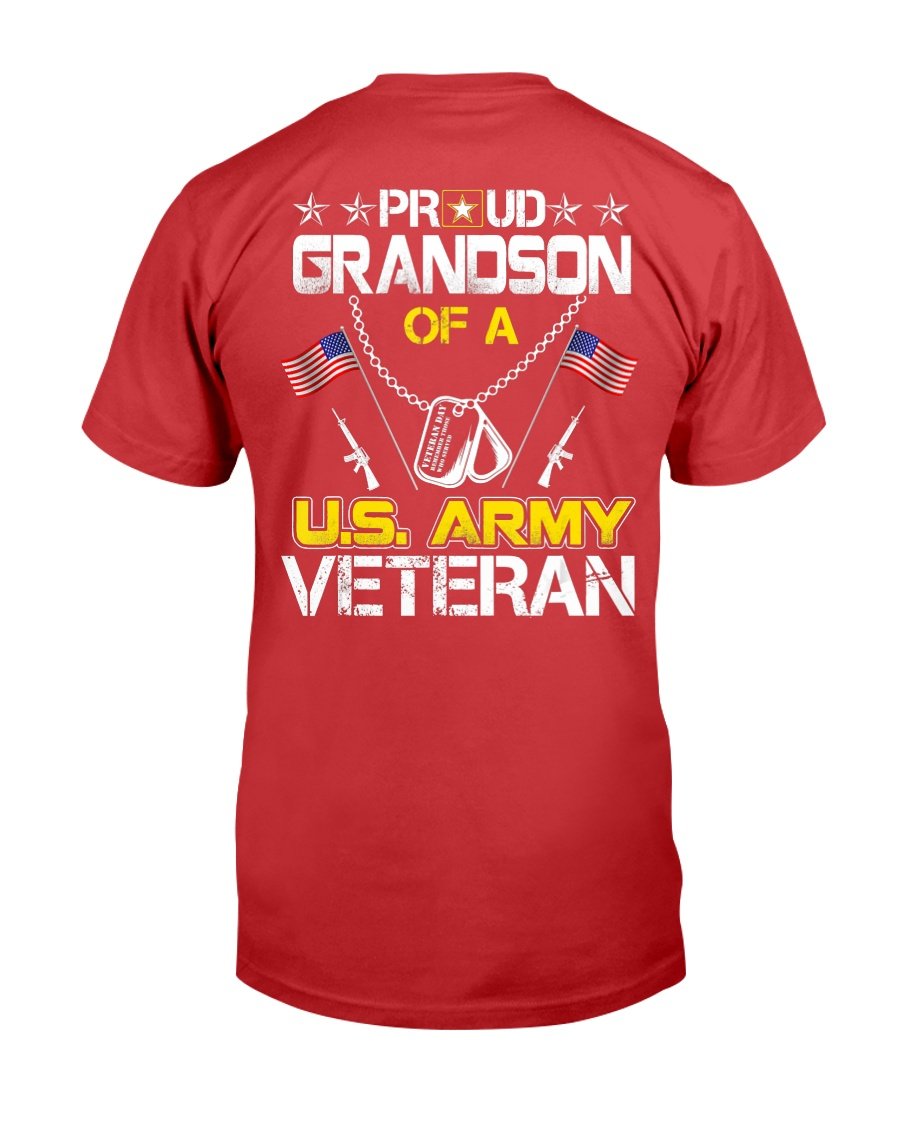 Proud Grandson Of A U.s. Army Veteran, Veterans Day T-Shirt 4 