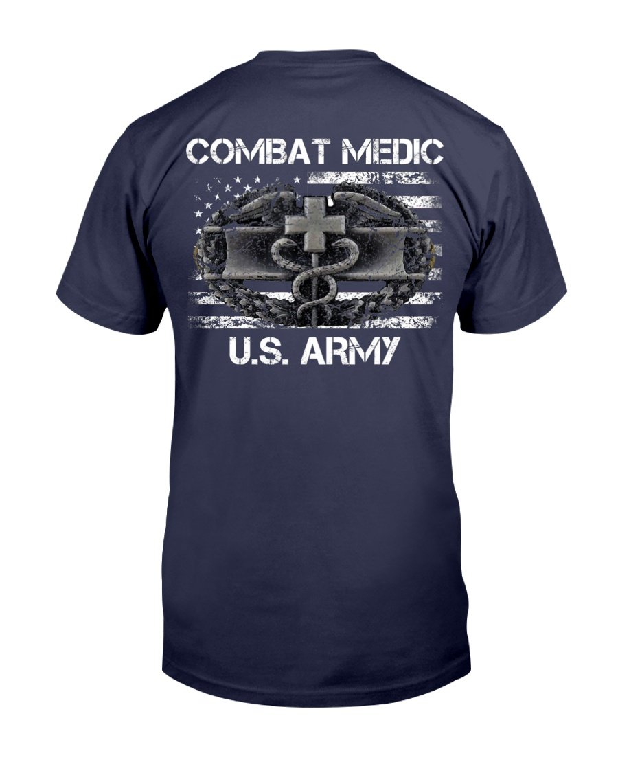 Proud Us Army Combat Medic, American Flag Veteran, Gift For Veteran T-Shirt 1 