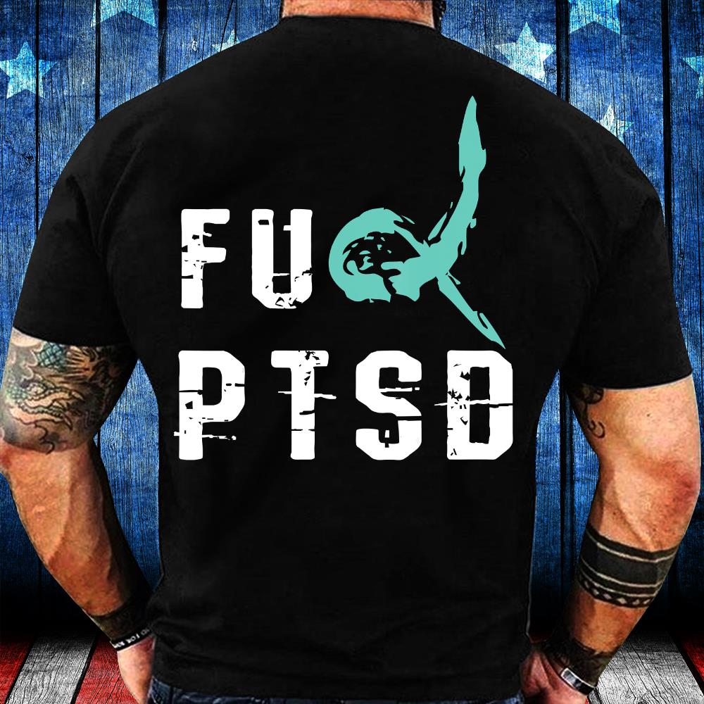 PTSD Veteran Shirt PTSD Awareness Ribbon T-Shirt