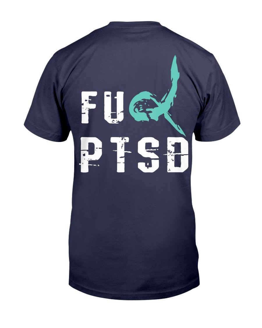 PTSD Veteran Shirt PTSD Awareness Ribbon T-Shirt 1 