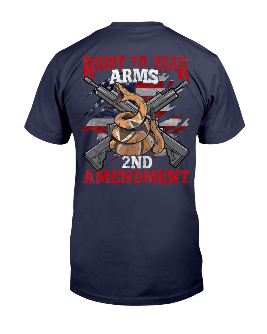 Right To Bear Arms 2nd Amendment Gadsden USA Flag Veteran T-Shirt 1 