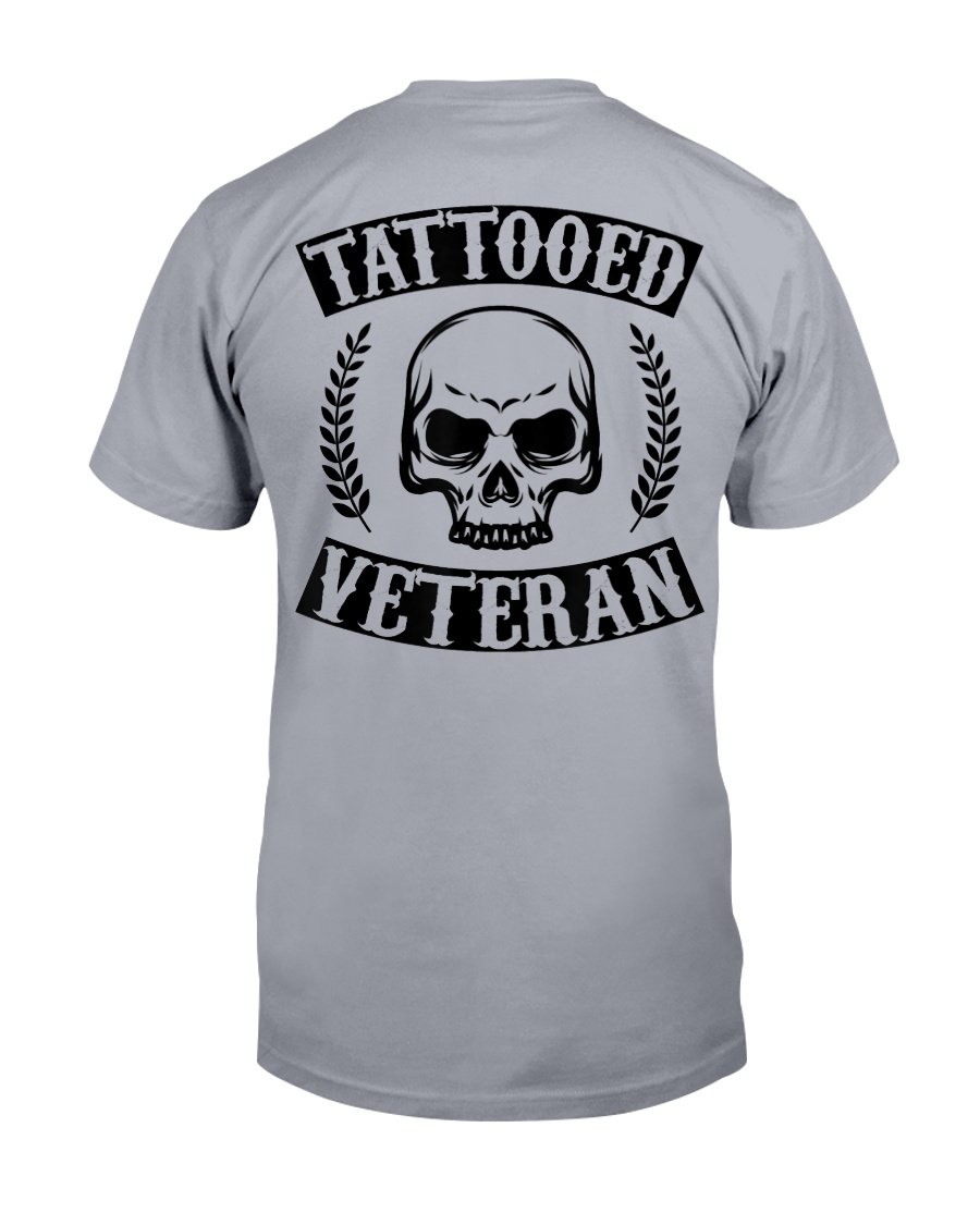 Tattooed Veteran Black Tribal Tattoo Gun Gift T-Shirt 1 