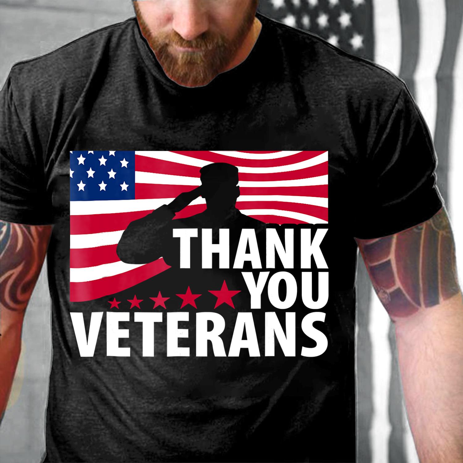 Veteran's Day - Thank You Veterans USA Flag T-Shirt