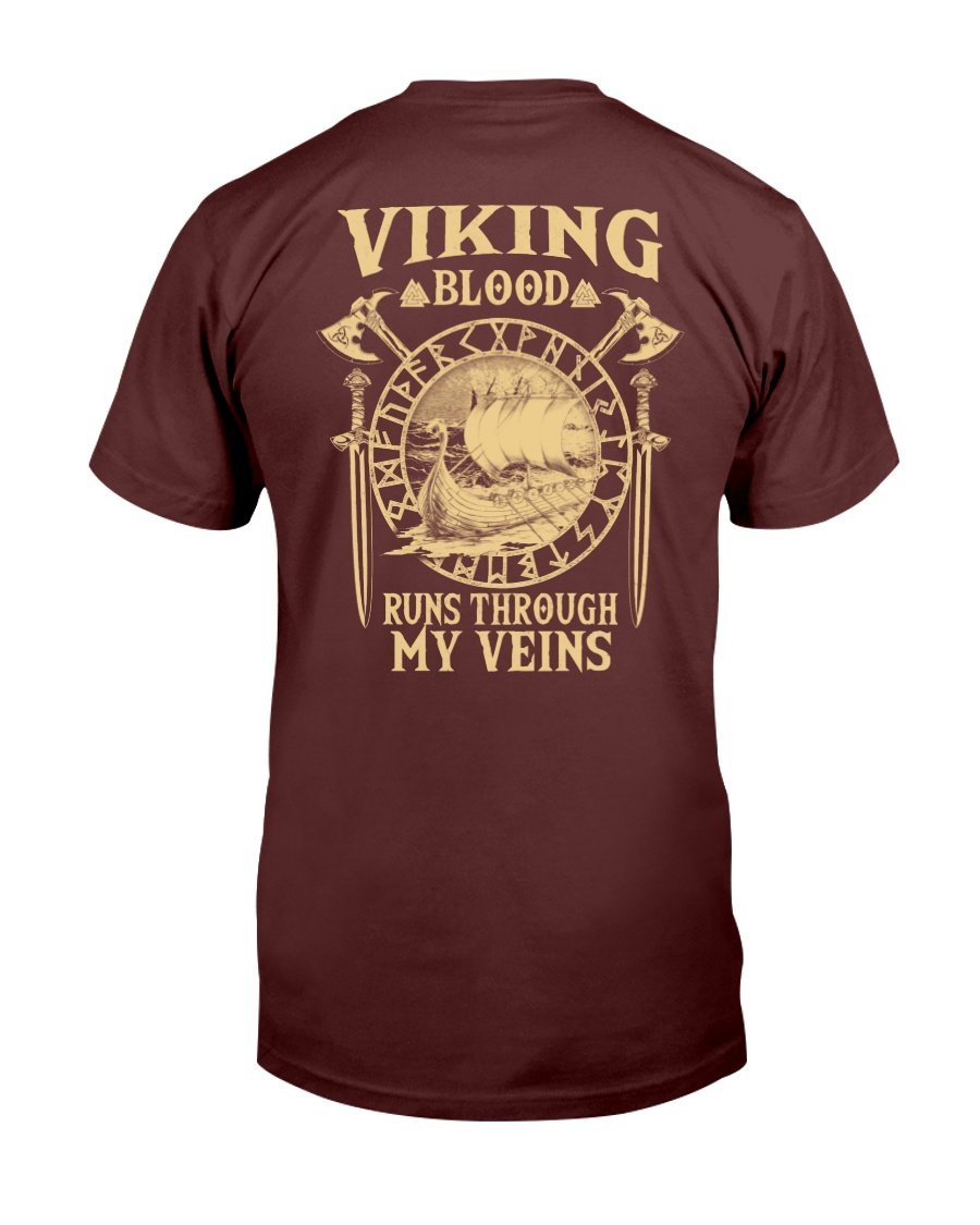 Veterans Day Unisex T-Shirt, Viking Blood Runs Through My Veins Unisex T-Shirt 1 