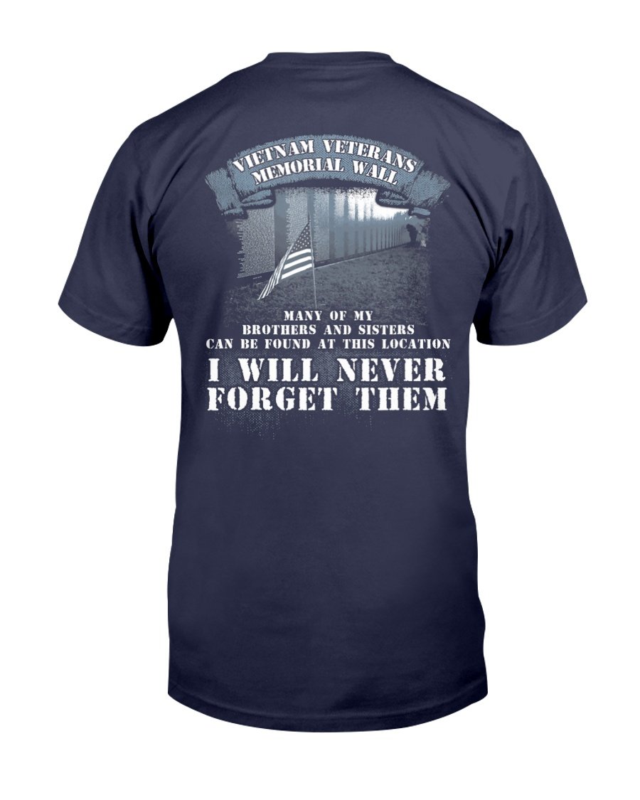 Vietnam War Veterans Memorial Wall I Will Never Forget Them T-Shirt 1 