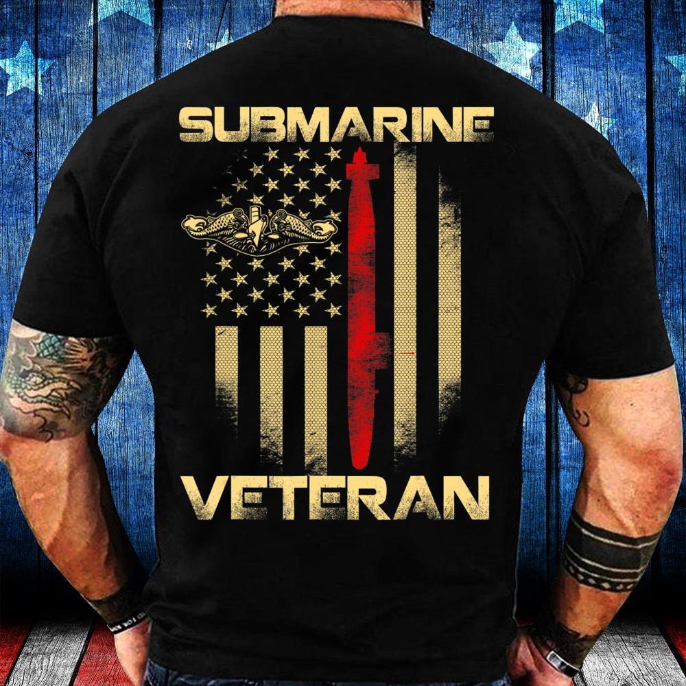 Vintage Submarine Veteran American Flag T-Shirt