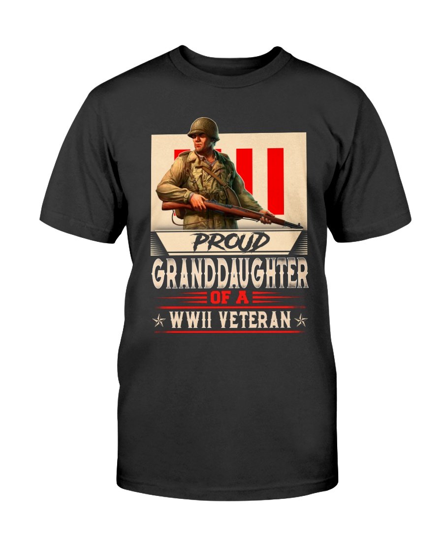 Veterans Unisex T-Shirt - Proud Granddaughter Of A WWII Veteran Shirt 1 