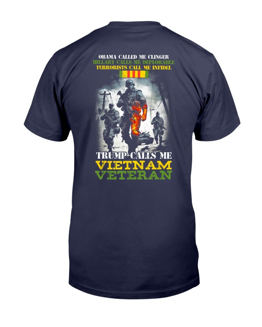 Vietnam Veteran Im A Veteran Nothing Scares Me T-Shirt 1 
