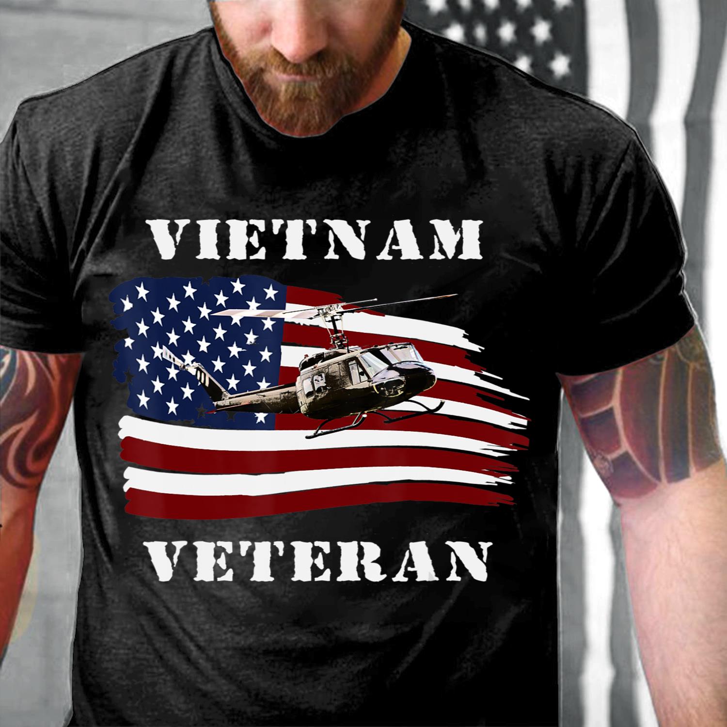 Vietnam Veterans UH-1 Huey Helicopter T-Shirt
