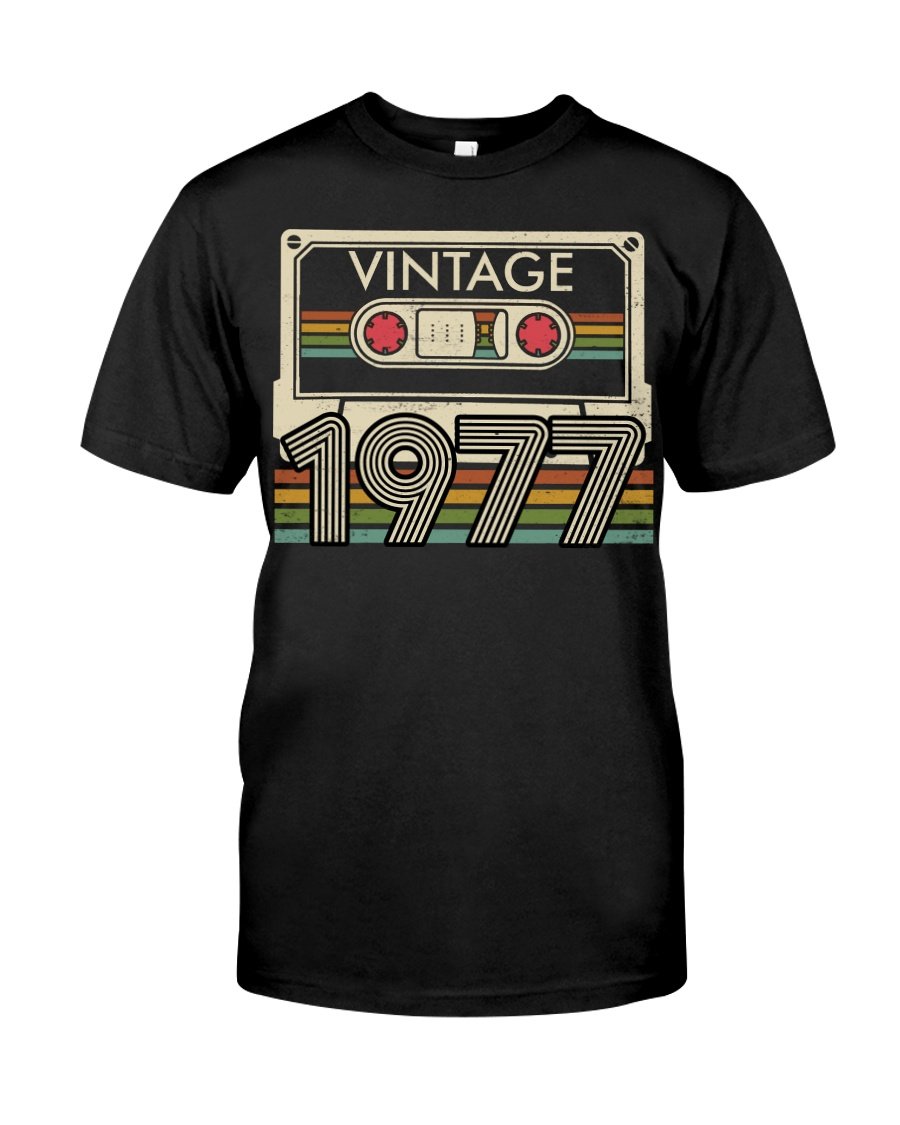 Vintage 1977 Shirt, 1977 Birthday Shirt, Birthday Gift Idea, Gift For Him Gift For Her V2 Unisex T-Shirt KM0405