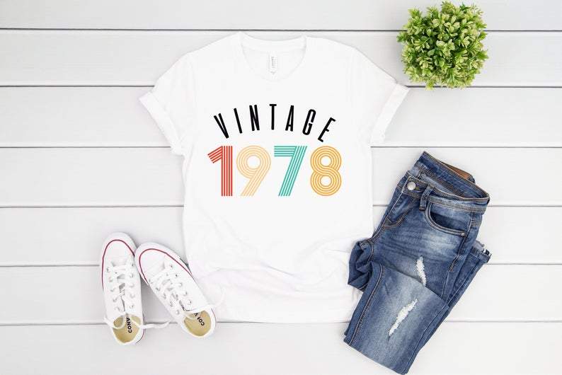 Vintage 1978 Birthday Gift Shirt V6, 43rd Birthday Vintage Shirt, Gift For Her For Him Unisex T-Shirt KM0904