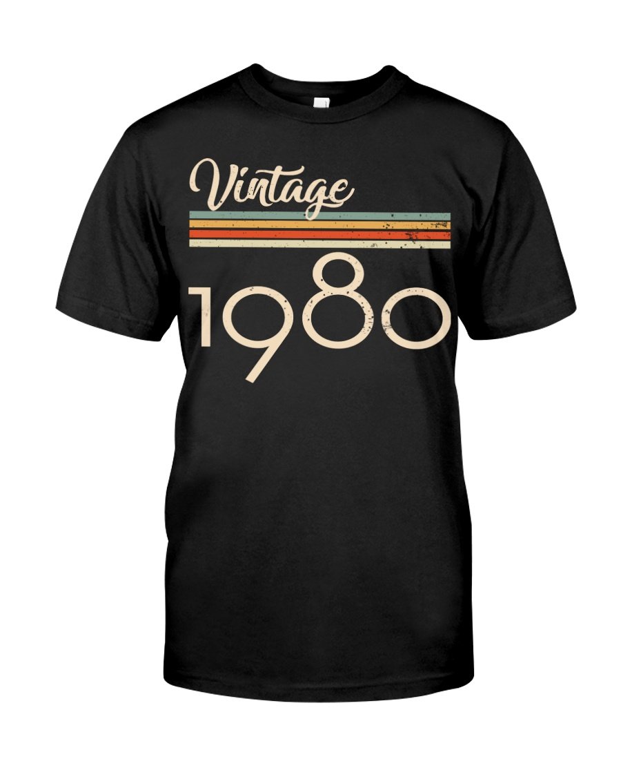 Vintage 1980, 41st Birthday Gifts For Him For Her, Birthday Unisex T-Shirt KM0704