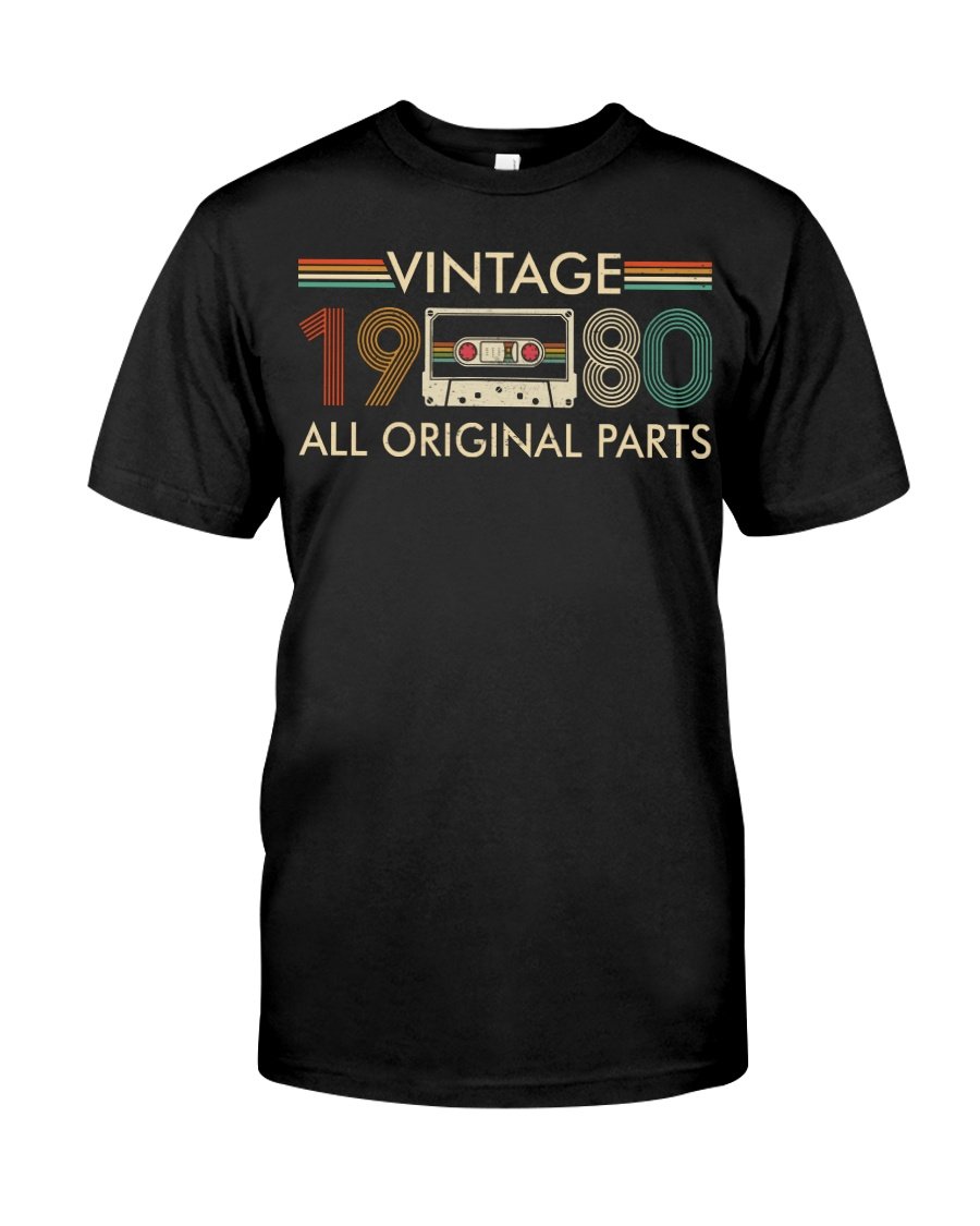 Vintage 1980, All Original Parts 2, 41st Birthday Gifts For Him For Her, Birthday Unisex T-Shirt