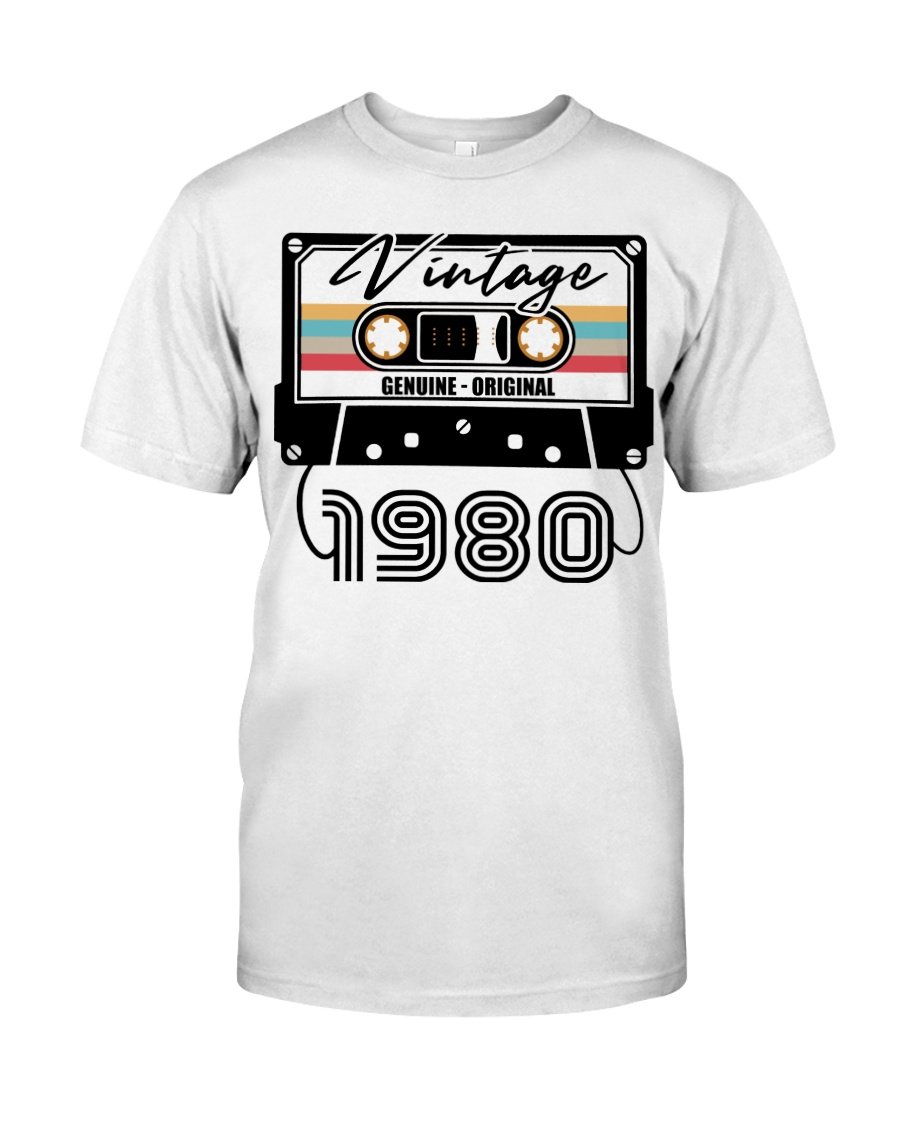 Vintage 1980 V2, 41st Birthday Gifts For Him For Her, Birthday Unisex T-Shirt KM0704