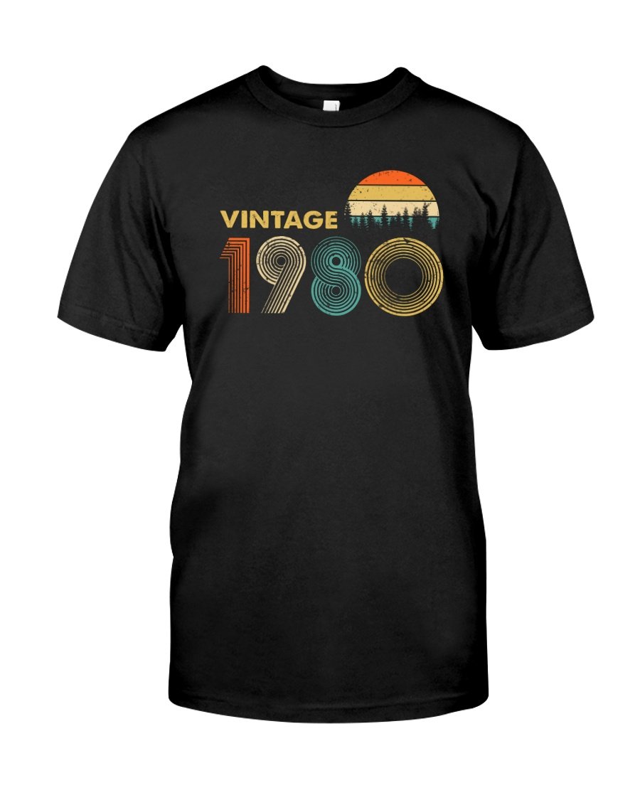 Vintage 1980 V5, 41st Birthday Gifts For Him For Her, Birthday Unisex T-Shirt KM0704