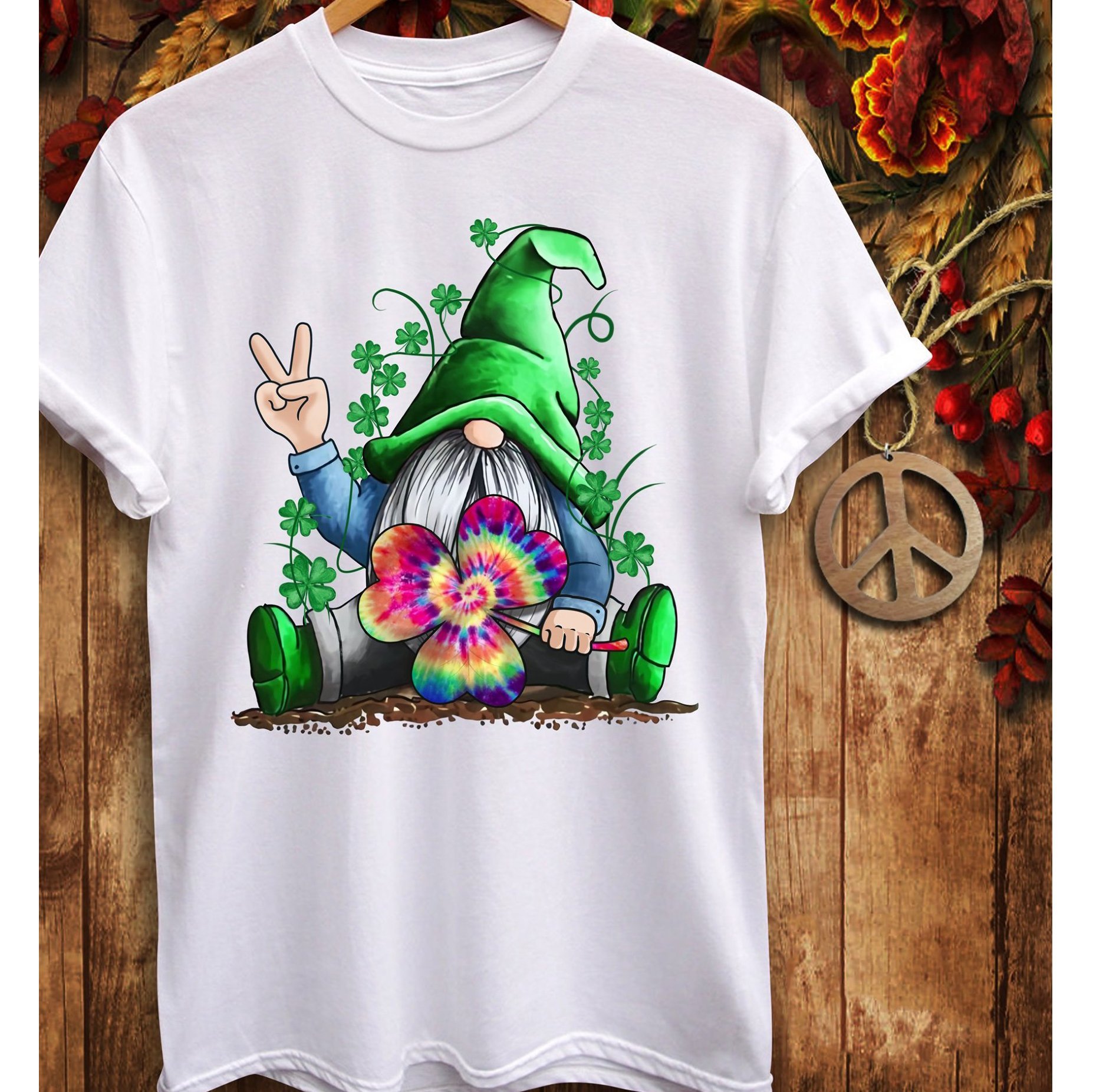 Love peace gnome st patricks day shamrock shirt ? GST