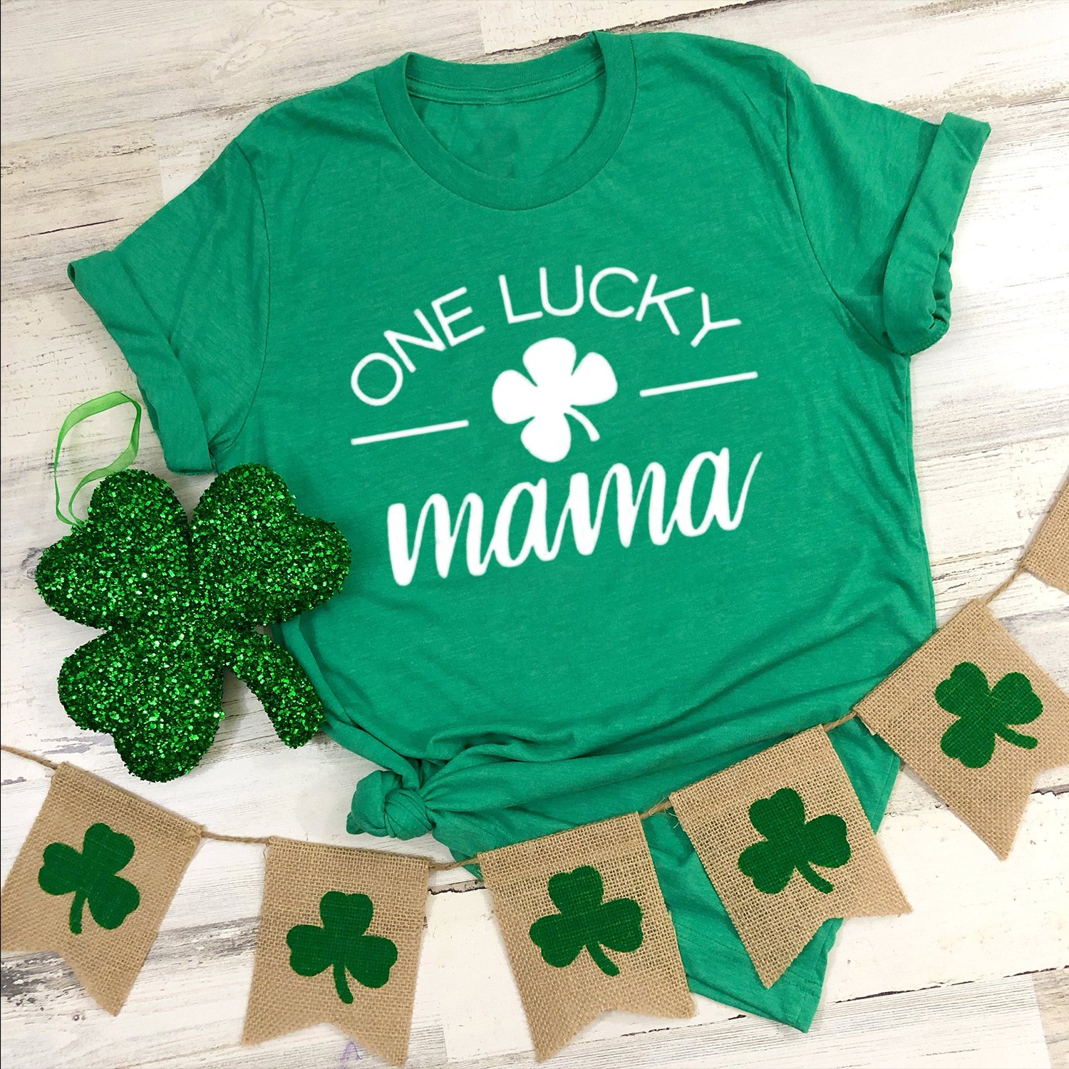 One lucky mama irish shamrock st patricks day shirt ? GST