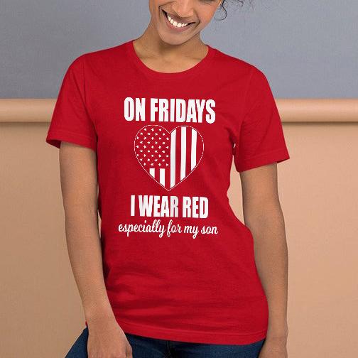 Red friday ? On fridays i wear red especially for my son R.E.D shirt ? GST