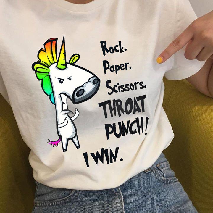 Rock paper scissors punch I win grumpy unicorn tshirt ‘ GST funny shirts, gift shirts, Tshirt
