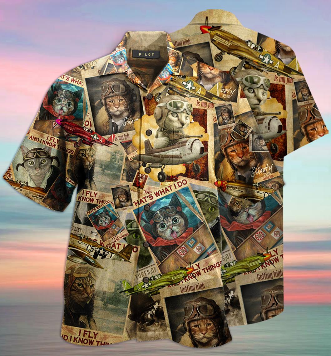 Amazing Pilot Cat Hawaiian Shirt Pre11921