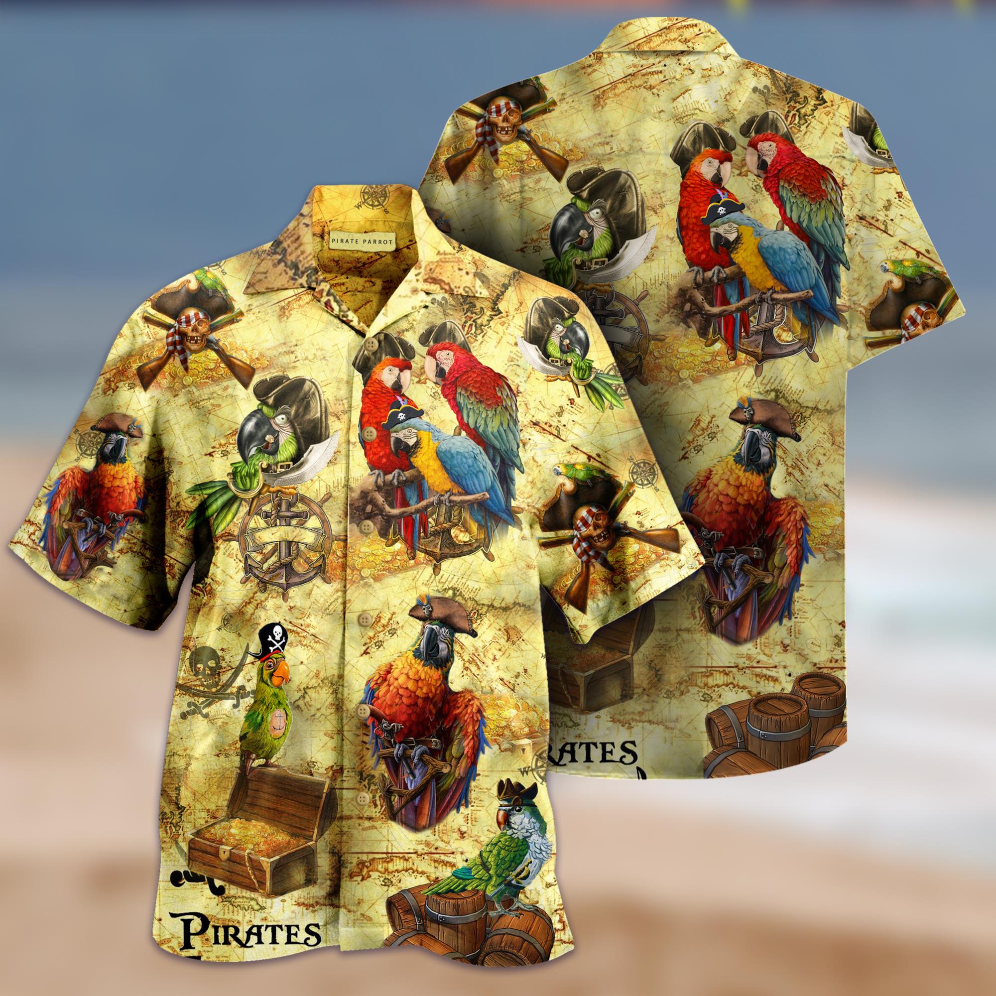 Amazing Pirate Parrots Hawaiian Shirt Pre11917