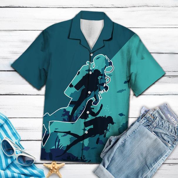 Awesome Scuba Diving Hawaiian Shirt Pre10589 1