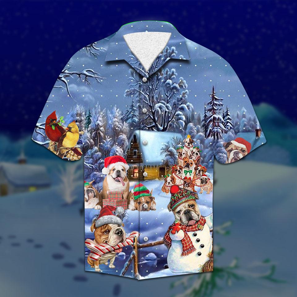 Bulldog Christmas Hawaiian Shirt Pre13449