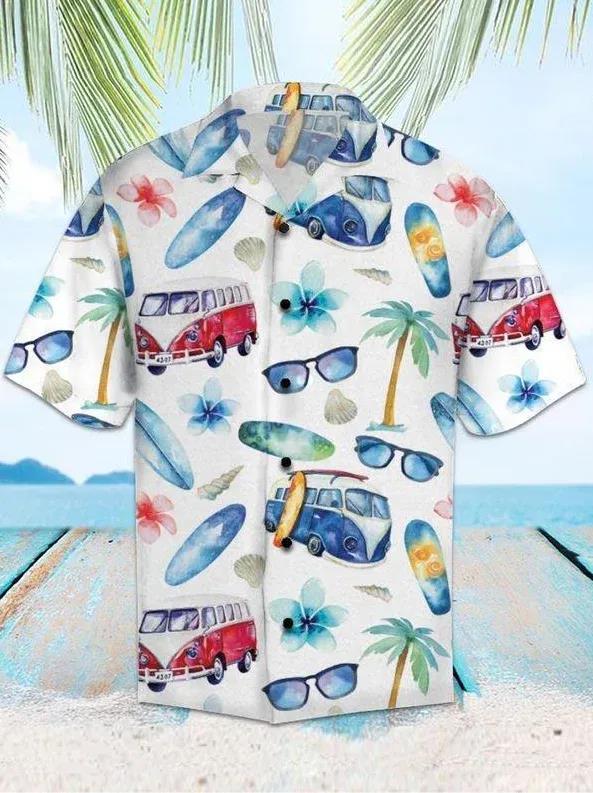 Bus Go To The Beach Hawaiian Shirt Pre11086