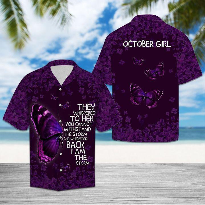 Butterfly And October Girl Hawaiian Shirt Pre13405