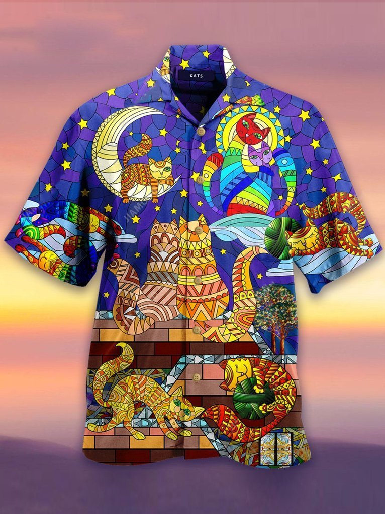 Cat Hippie Life Is Colorful Hawaiian Shirt Pre13421