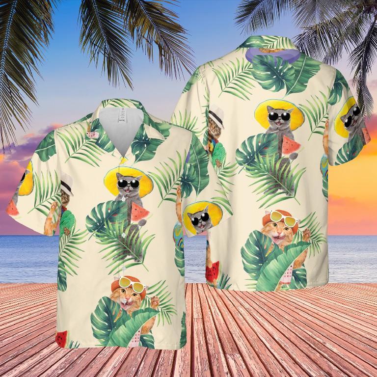Cat Tropical Beach Hawaiian Shirt Pre10314