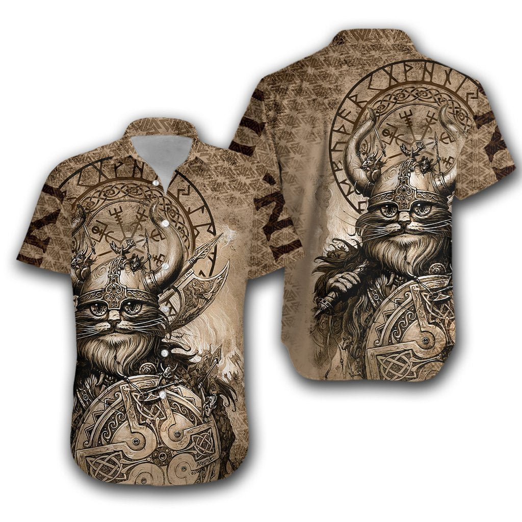Classic Cat Viking Hawaiian Shirt Pre13328
