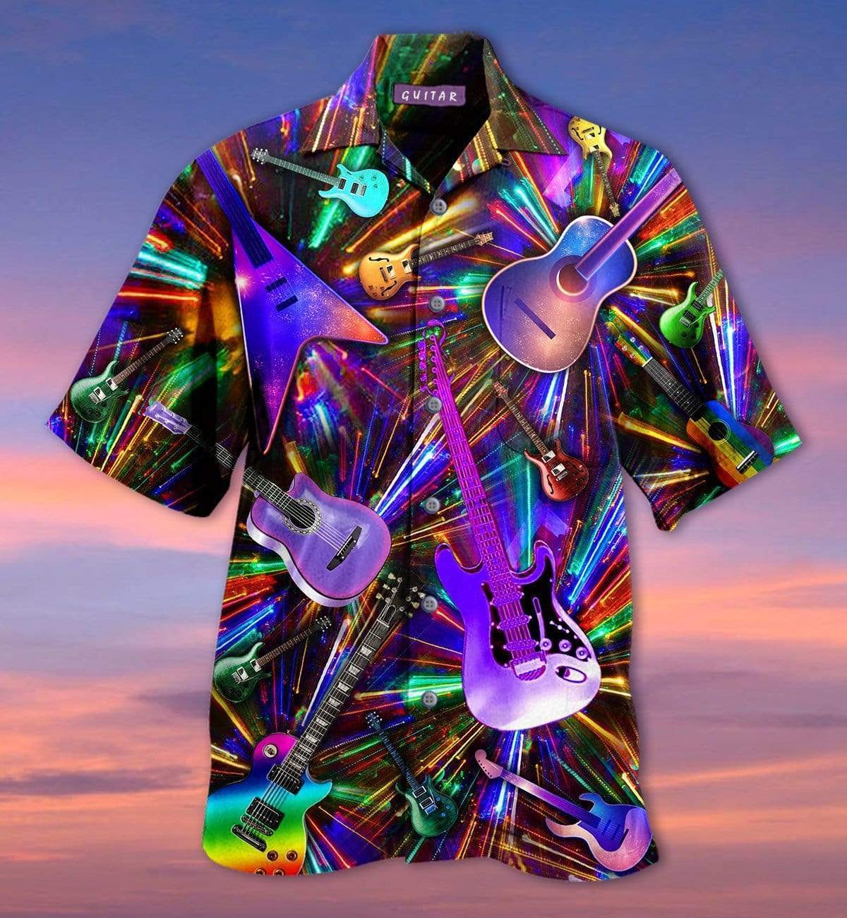 Colorful Light Guitar Hawaiian Shirt Pre13357