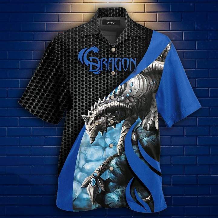 Dragon Snappy Blue Hawaiian Shirt Pre13252