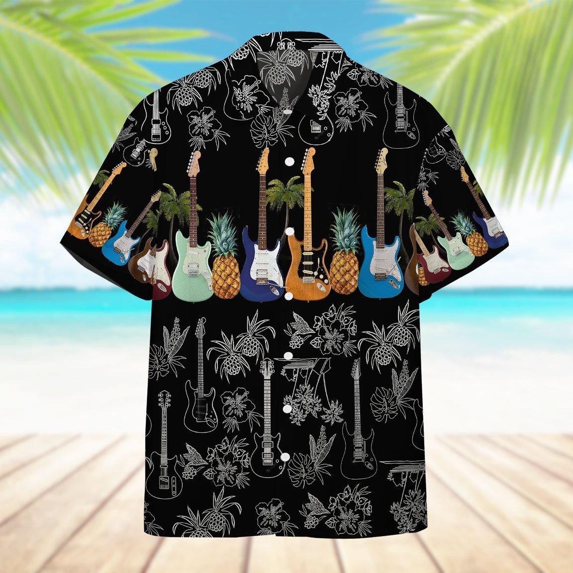 Electric Guitar Hawaiian Shirt Pre11411