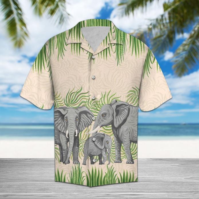 Elephant Family Hawaiian Shirt Pre10549