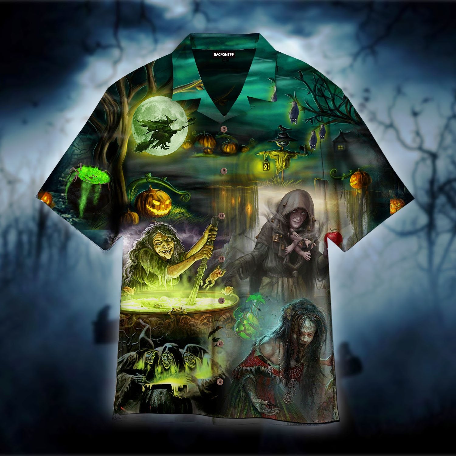 Halloween Witch House Hawaiian Shirt Pre11398